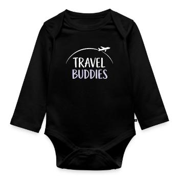 Travel buddies - Baby Bio-Langarm-Body - Schwarz - Vorne