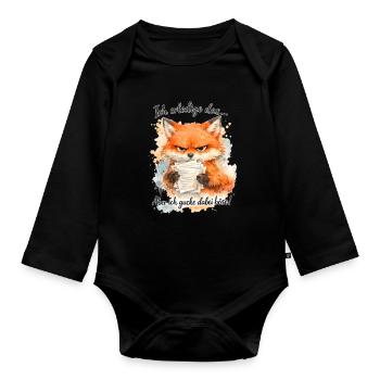 Lustiger Spruch Arbeit Büro Job Fuchs - Baby Bio-Langarm-Body - Schwarz - Vorne