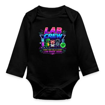 Lab Crew 2026: Comic Strip Lab Team - Organic Longsleeve Baby Bodysuit - black - Front