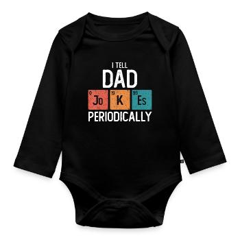 Je raconte des blagues de papa de temps en temps - Body Bébé bio manches longues - noir - Devant