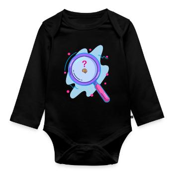 Gehirn mit der Lupe suchen - Baby Bio-Langarm-Body - Schwarz - Vorne