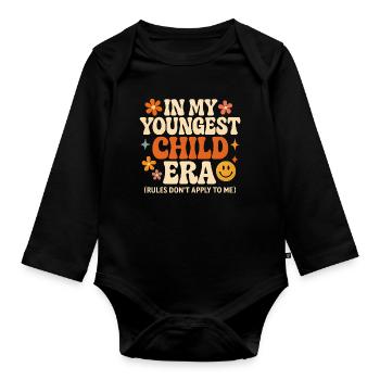 Dans l’humour de l’ère de My Younger Child et de la famille des filles - Body Bébé bio manches longues - noir - Devant
