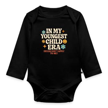 Dans l’humour de l’ère de My Younger Child et de la famille des filles - Body Bébé bio manches longues - noir - Devant