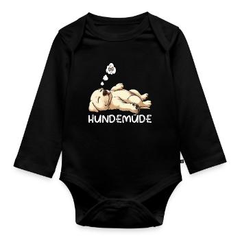 Hundemüde Labrador Labradorbesitzer Labradorhalter - Baby Bio-Langarm-Body - Schwarz - Vorne