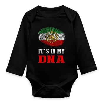 DNA Iran Flag - Organic Longsleeve Baby Bodysuit - black - Front