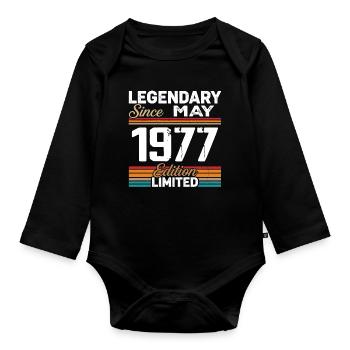 May 1977 Vintage May 1977 Retro May 1977 - Organic Longsleeve Baby Bodysuit - black - Front