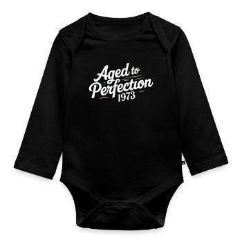 Conception 1973 du 53 – Pour 53 ans - Body Bébé bio manches longues - noir - Devant