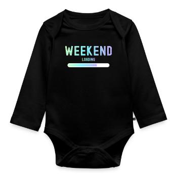 Weekend loading Weekend and leisure - Organic Longsleeve Baby Bodysuit - black - Front