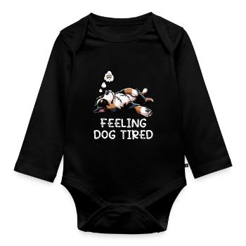Feeling Dog Tired Appenzeller Sennenhund Senne - Baby Bio-Langarm-Body - Schwarz - Vorne