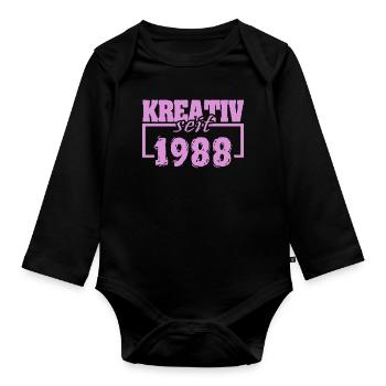 Creative 1988 - Organic Longsleeve Baby Bodysuit - black - Front