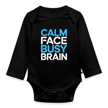 Homeroom Teacher Calm Face Busy Teaching Career - Baby Bio-Langarm-Body - Schwarz - Vorne