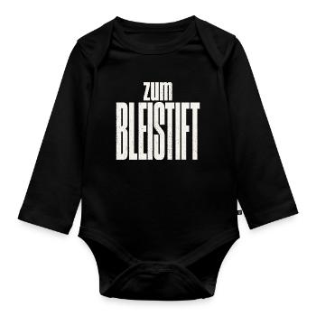 Zum Bleistift - Baby Bio-Langarm-Body - Schwarz - Vorne