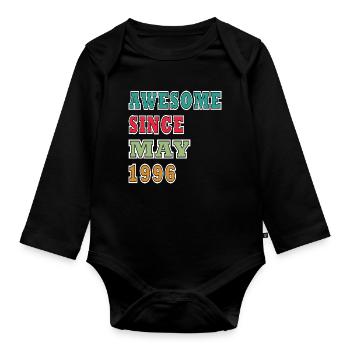 Awesome Since May 1996 - Baby Bio-Langarm-Body - Schwarz - Vorne