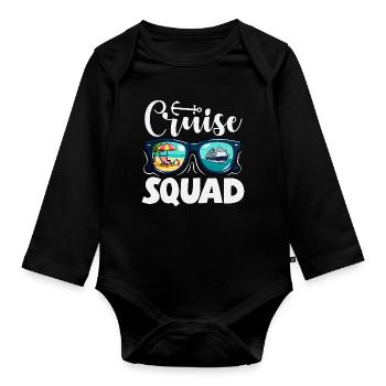 Cruise Squad Sunglasses Holiday Trip - Organic Longsleeve Baby Bodysuit - black - Front