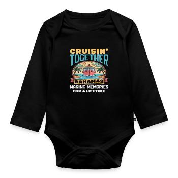 Cruisin Together Bahamas Memories Cruise - Organic Longsleeve Baby Bodysuit - black - Front