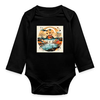 Circle Landscape of the Eyes - Organic Longsleeve Baby Bodysuit - black - Front