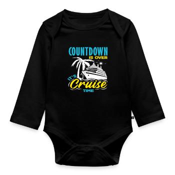 Countdown Is Over Its Cruise Time Holiday - Organic Longsleeve Baby Bodysuit - black - Front