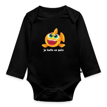 Poisson fun femme - Body Bébé bio manches longues - noir - Devant