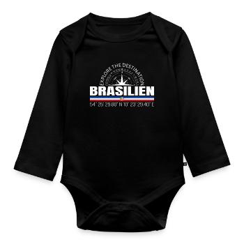 Brésil - Body Bébé bio manches longues - noir - Devant