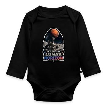 Lass Uns Zum Mars Gehen. Mars-erkundungsmission - Baby Bio-Langarm-Body - Schwarz - Vorne