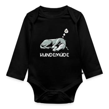 Hundemüde Irischer Wolfshund Wolfshundbesitzer - Baby Bio-Langarm-Body - Schwarz - Vorne