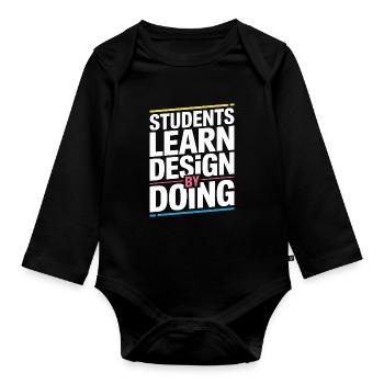 Les étudiants éducateurs en design apprennent le design graphique - Body Bébé bio manches longues - noir - Devant