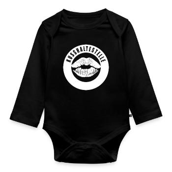 Kusshaltestelle - Kussmund - Ne parle pas, juste embrasser - Body Bébé bio manches longues - noir - Devant