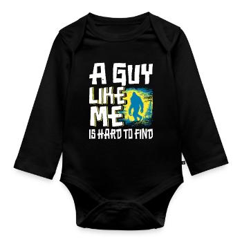 Lustiger Bigfoot. Ein Typ Wie Ich Ist Schwer Zu - Baby Bio-Langarm-Body - Schwarz - Vorne