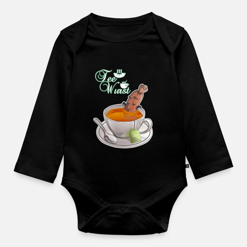 Teewurst  - Baby Bio-Langarm-Body - Schwarz