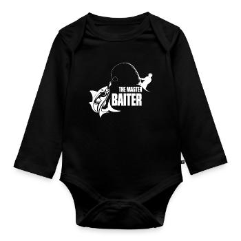 Thème de l’appât Maître Pêcheur - Body Bébé bio manches longues - noir - Devant