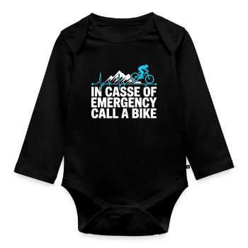 Mountainbike Downhill MTB Riding Radsport Action - Baby Bio-Langarm-Body - Schwarz - Vorne