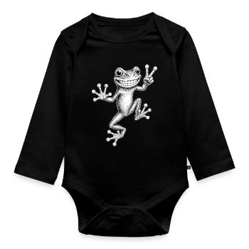 rainette - Body Bébé bio manches longues - noir - Devant