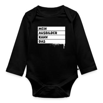 Ausbilder - Baby Bio-Langarm-Body - Schwarz - Vorne