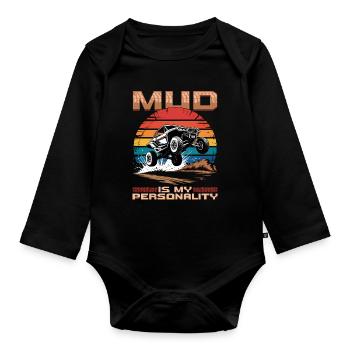 UTV Off Road 4 Wheeler Side by side - Organic Longsleeve Baby Bodysuit - black - Front