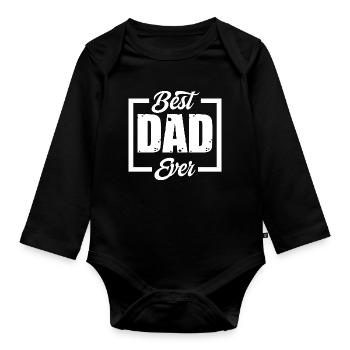 The Best Dad Ever Proud Daughter - Organic Longsleeve Baby Bodysuit - black - Front