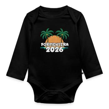 Formentera 2026 - Body Bébé bio manches longues - noir - Devant