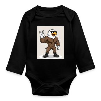 Stark & Cool – Tierischer Power Style - Baby Bio-Langarm-Body - Schwarz - Vorne
