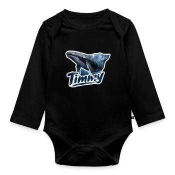 Timmy der Buckelwal – Ostsee-Fan - Baby Bio-Langarm-Body - Schwarz - Vorne