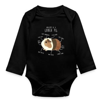 Guinea Pig Anatomy - Organic Longsleeve Baby Bodysuit - black - Front