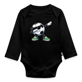 Football de dab - Body Bébé bio manches longues - noir - Devant