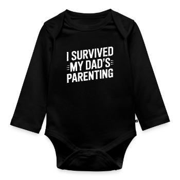 Vatertag Vater Papa Humor Design - Baby Bio-Langarm-Body - Schwarz - Vorne