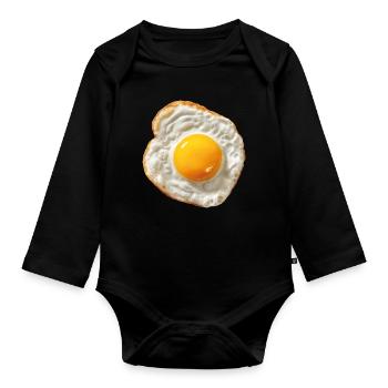 Spiegelei - Baby Bio-Langarm-Body - Schwarz - Vorne