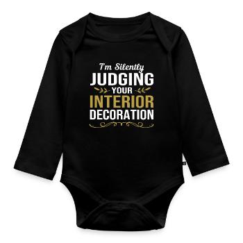 Interior Designer Architecture Architect - Organic Longsleeve Baby Bodysuit - black - Front