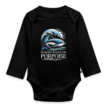 Faire sensation sur Porsouin Porsouse en disant - Body Bébé bio manches longues - noir - Devant