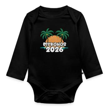Mykonos 2026 - Body Bébé bio manches longues - noir - Devant
