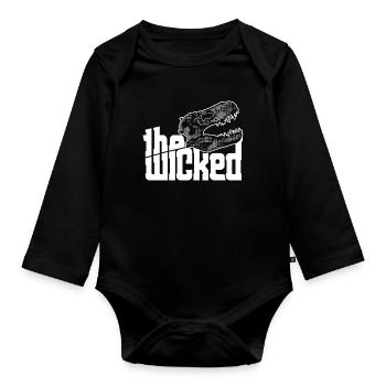 Skull Logo - dark collection - Organic Longsleeve Baby Bodysuit - black - Front