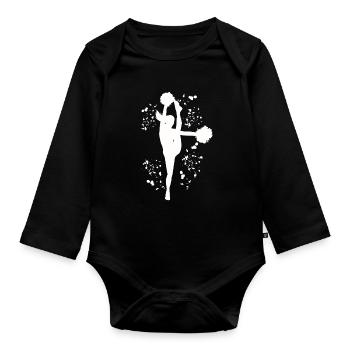 Cheerleader Cheer Mom Cheerleading - Baby Bio-Langarm-Body - Schwarz - Vorne