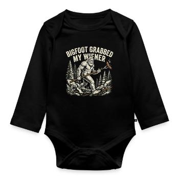 Camping drôle Sasquatch Bigfoot a eu mon pénis - Body Bébé bio manches longues - noir - Devant