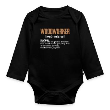 Holzarbeiter Definition Geschenk Handwerker - Baby Bio-Langarm-Body - Schwarz - Vorne
