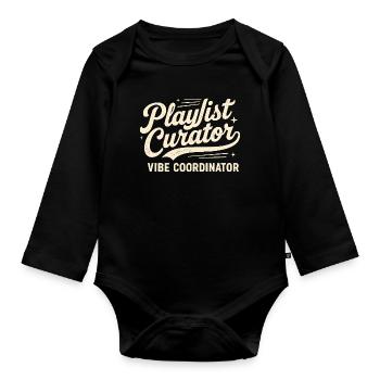Playlist Kurator | Roadtrip Musik Vibe - Baby Bio-Langarm-Body - Schwarz - Vorne